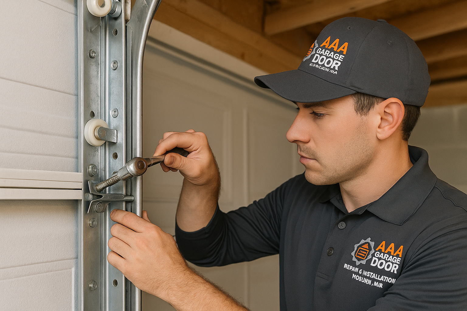 Garage Door Track Repair in Woburn